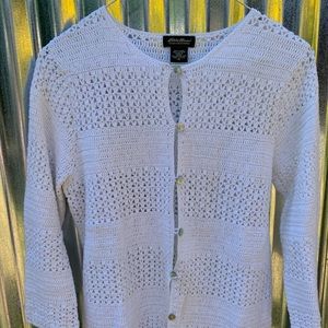 Eddie Bauer hand-crocheted sweater